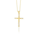 Gold Tone Zircon Cross Necklace For Men