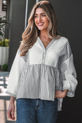 Zahra Bracelet Sleeve Babydoll Blouse