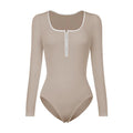 Tight Long Sleeve Jumpsuit Fashion Square Neck Zipper Thread Innner Corset Body Shaper Clothing For Dress Slim Sports Yoga Fitness body suit