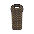 Designer Monogram Wine Tote Bag — Luxe Pattern Insulated Bottle Carrier