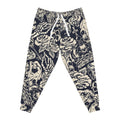 Skull & Rose Allover Print Joggers — Gothic Tattoo Style Athletic Pants