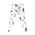Butterfly Print Women's Leggings — White All-Over Floral Butterfly Pattern