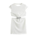 Women Jewelry Bowknot Decoration Backless Dress