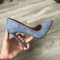 High Heel 12cm Blue Black Suede Women Pumps Super High Heels Sexy Pointed Toe Yellow Pink Satin Heels Womans Shoes 2025