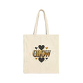 Glow Heart Tote Bag — Cotton Canvas Reusable Shopper