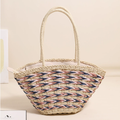 Direct Mori Shoulder Straw Bag Large Capacity Straw Bag Woven Bag Vacation Beach Bag Women Bag