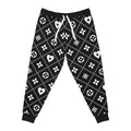 Monochrome Luxury Pattern Joggers — Black & White All-Over Print