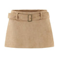 Autumn Vintage Belt Slim Fit Sheath A line Skirt with Safety Pants Skirt