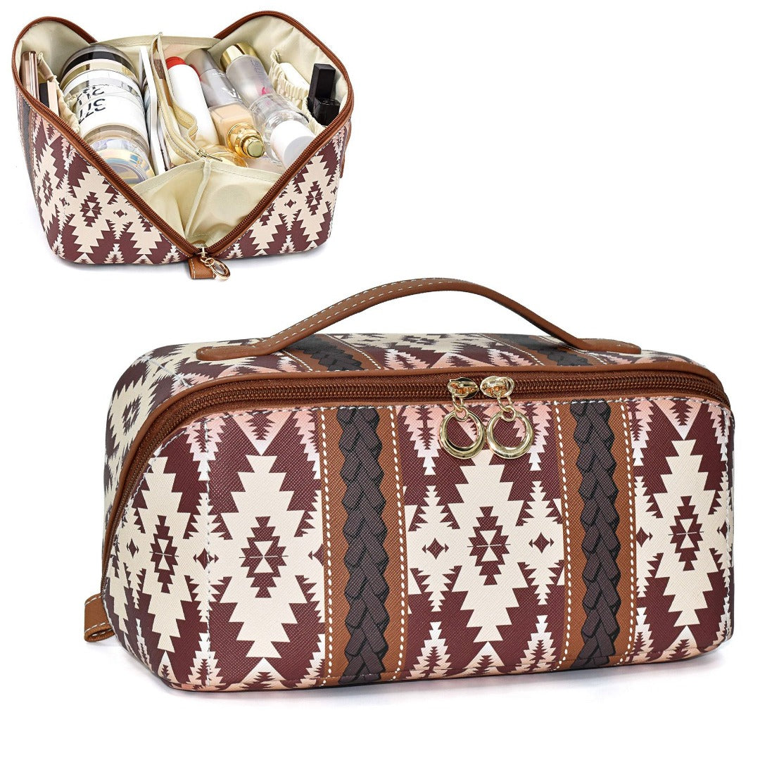Bohemian PU cloud pillow cosmetic bag, large capacity portable cosmetic case, travel toilet bag, travel makeup bag,Makeup bag organizers,Makeup bags, small