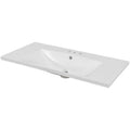 36" Single Bathroom Vanity Top with White Basin  3-Faucet Holes Ceramic  White