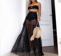Mesh patchwork skirt