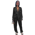 Pajamas Women Spring And Summer Imitation Silk Long-Sleeved Ice Silk Cardigan Suit