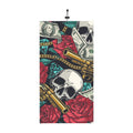 Skull & Roses Winter Neck Gaiter — Guns, Money & Bold Tattoo-Style Face Mask