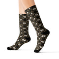 Knit-Pattern Sublimation Socks — Cozy Geometric Crew Socks