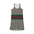 Monogram Stripe Racerback Dress — All-Over Print Summer Dress