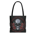 Skull & Roses Tote Bag — Gothic Floral Skull Design
