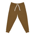 Brown Geo-Pattern Joggers — Athletic All-Over-Print Sweatpants