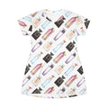 Perfume Bottle All-Over Print T‑Shirt Dress — Floral & Fragrance Pattern