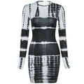 New Women's Fashion Round neck Long sleeve short dress
