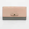 Gucci Pink x Gray Guccissima Leather Ribbon Long Wallet #1959