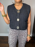 Chunky Knit Vest - Black
