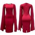 Fashion Pleated Cape Plus Size Gown