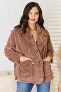 Culture Code Double Breasted Fuzzy Women Coat
