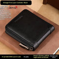 Men's Cowhide Wallet With Multiple Card Slots And A Zipper