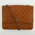 Chanel Matelasse Single Flap 30 Silver Chain Brown Caviar Skin 19 Series  #2616