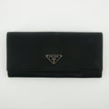 Prada Black Tessuto Nylon Long Wallet  #2641