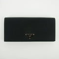 Prada Black Tessuto Nylon Long Wallet  #2649
