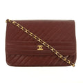 Chanel CC Lambskin Single Flap Burgundy Shoulder Bag #2709