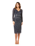 Long Sleeve Midi Dress with V-Neckline OUTLET