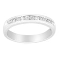18K White Gold 1/4 Cttw Channel Set Brilliant Round-Cut Diamond Classic 11 Stone Wedding Band Ring (E-F Color, I1-I2 Clarity) - Size 5