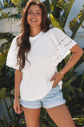 Giana Embroidered Short Sleeve O Neck Top