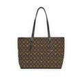 Monogram PU Leather Shoulder Bag – Classic Brown Tote