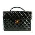 Chanel Matelasse Black Coco Mark Patent Breifcase Bag #3636