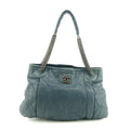 Chanel Blue Lambskin Quilted Gunmetal Chain Shoulder Bag #3741