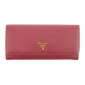 Prada Saffiano Leather Pink Continental Long Wallet #3808