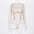 Long sleeve exposed seams bodysuit