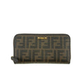 Fendi Brown Zucca Zippy Long Wallet #3855