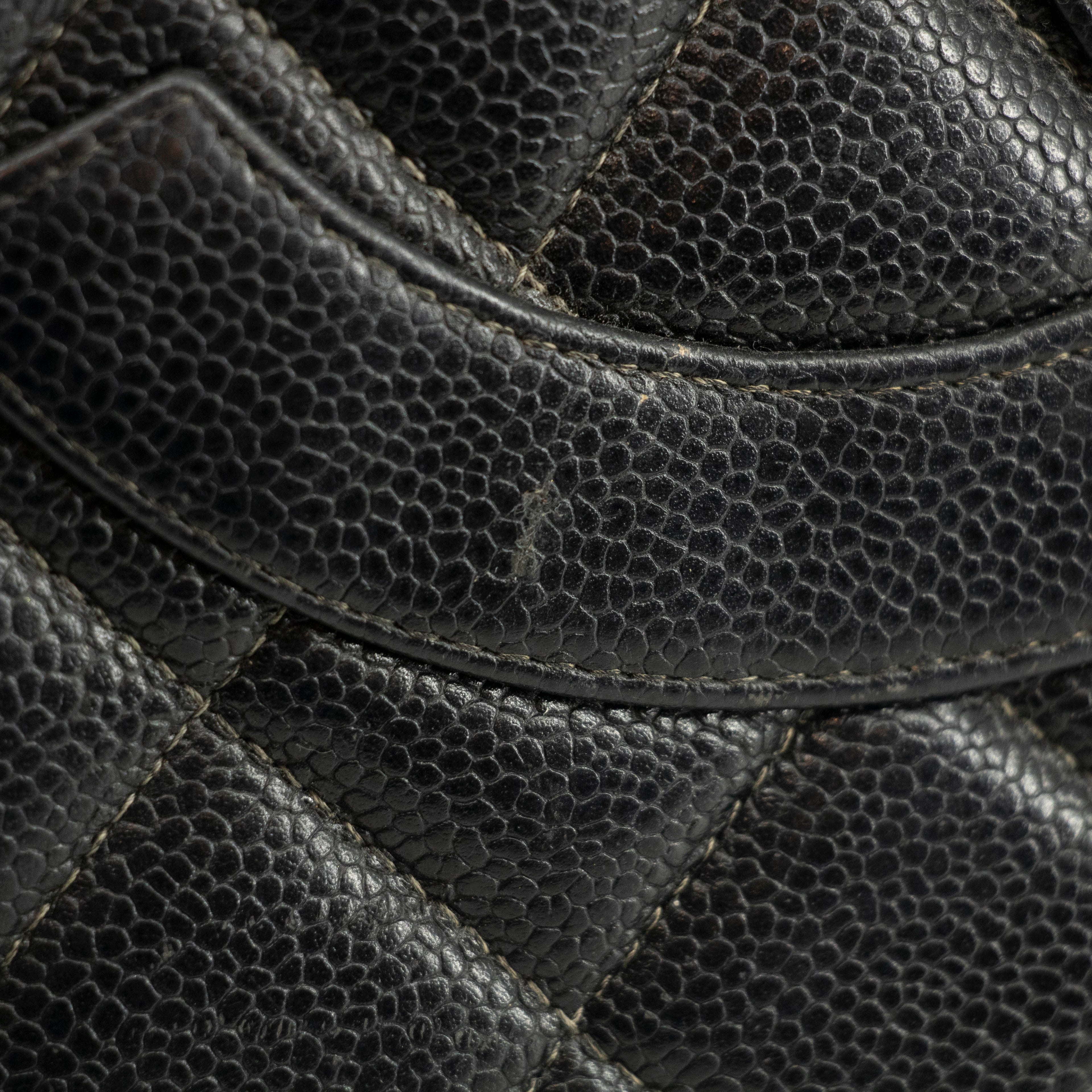 Chanel Black Caviar Skin Quilted Medallion Tote Bag 5 Series #3974