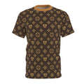 Monogram-Style Brown All-Over Print Tee