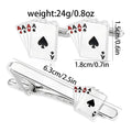 Men's Poker Cufflinks and Tie Clip