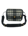 Versace Grey Fabric & Leather Crossbody Bag