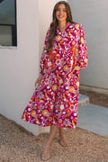 Alina Collared Tiered Long Dress