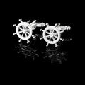 Men's Trendy Rudder Cufflinks and Tie Clip Set