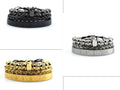 Men's Roman Royal Crown Charm Stainless Steel Adjustable Bracelet
