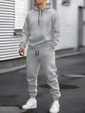 Men's Fleece-lined Letter Print Suit
