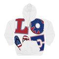 Love Americana Hoodie — Patriotic Fourth of July Pullover with Stars & Stripes Design